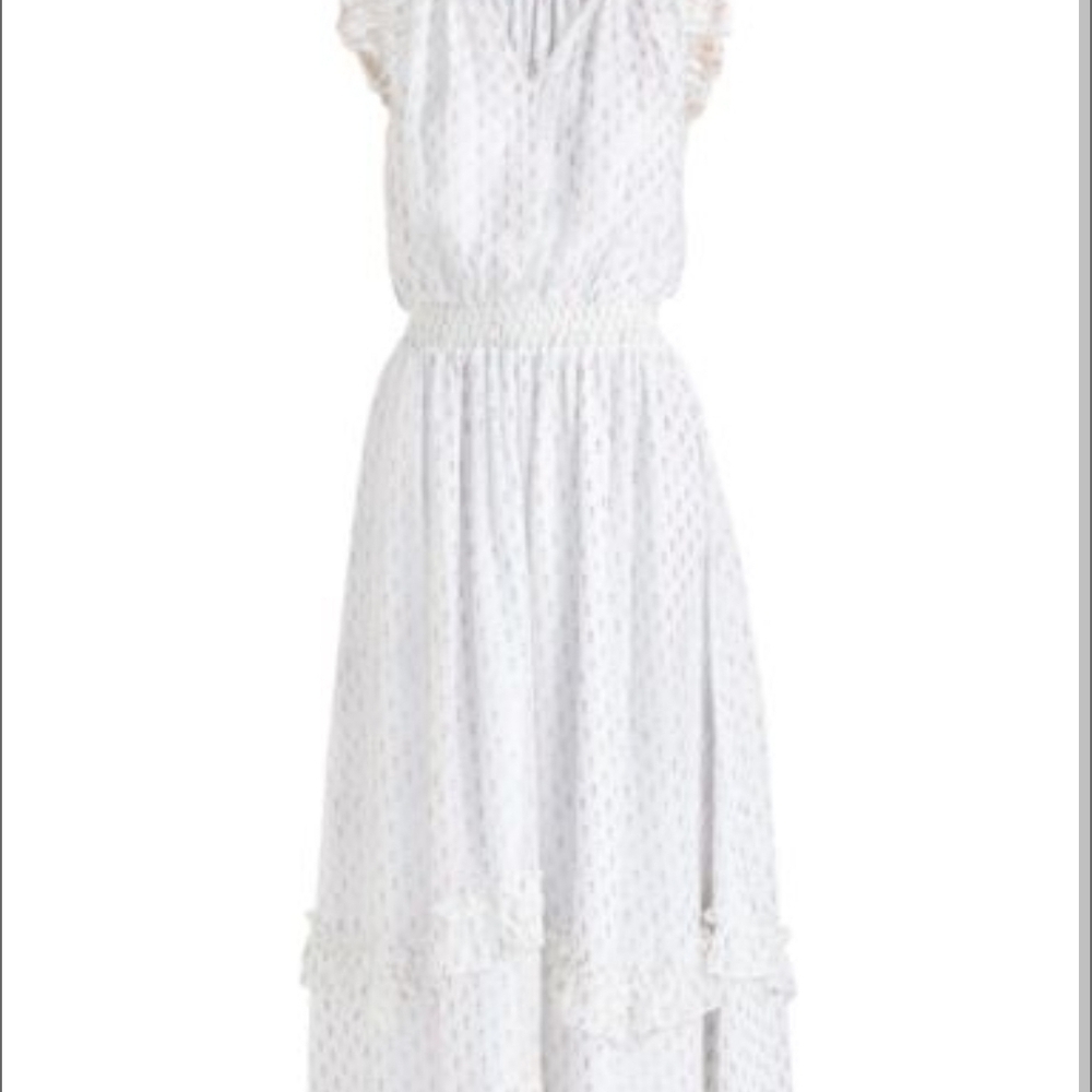 Shoshanna Payton Midi White Ruffled Tiered Sundress - Picture 3 of 12